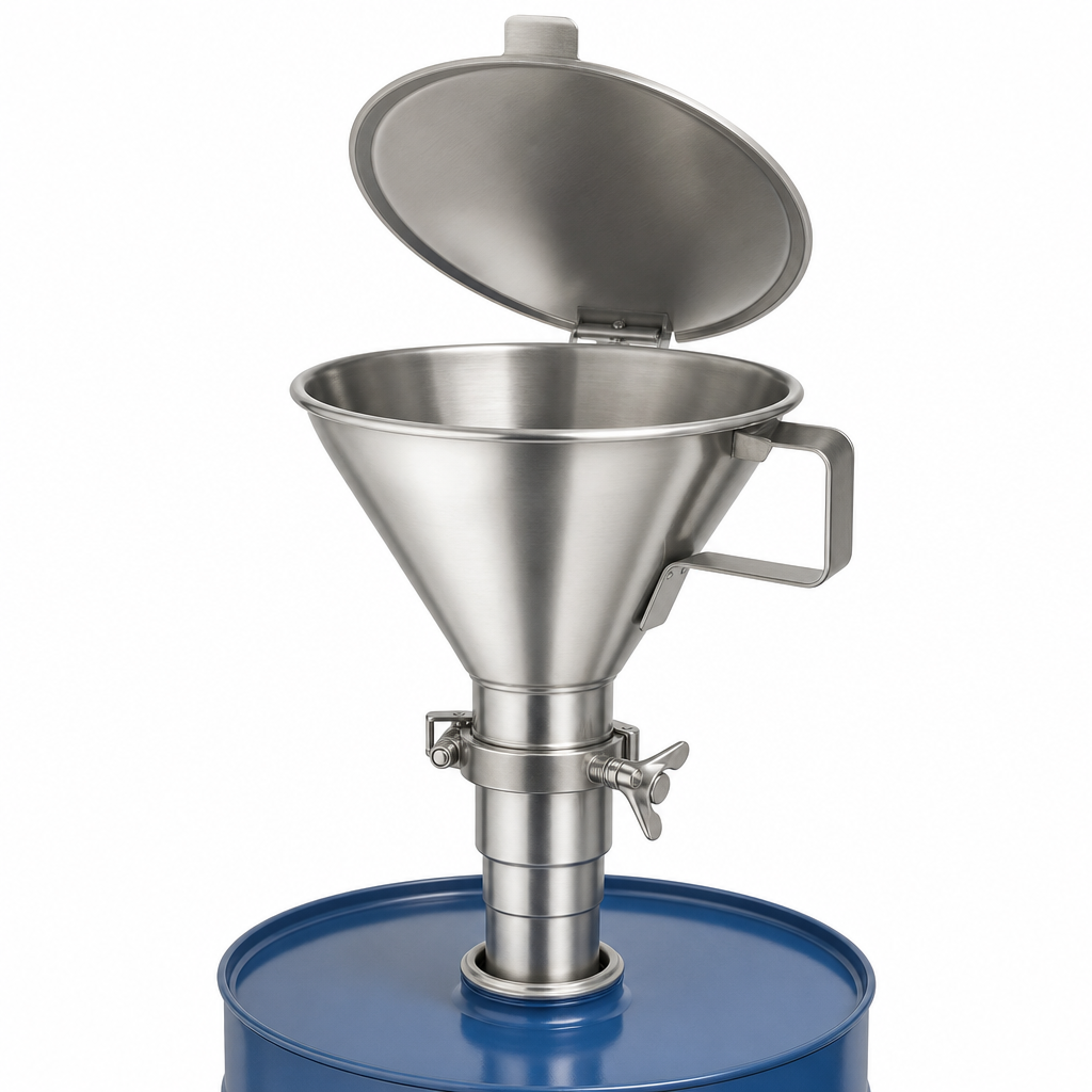 Universal Drum Funnel for Safe Liquid Transfer