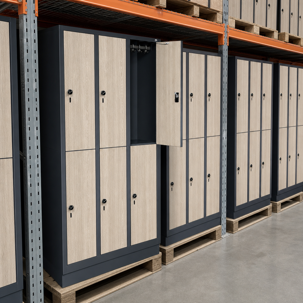 Used Three Column Steel Gym Locker with Six Doors