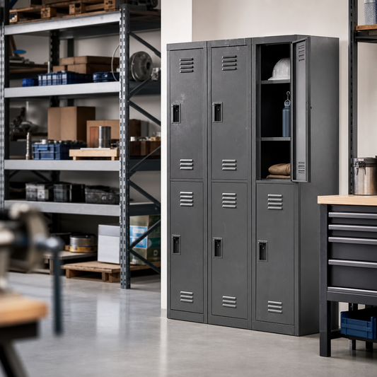 Used Three Column Steel Gym Locker with Six Doors