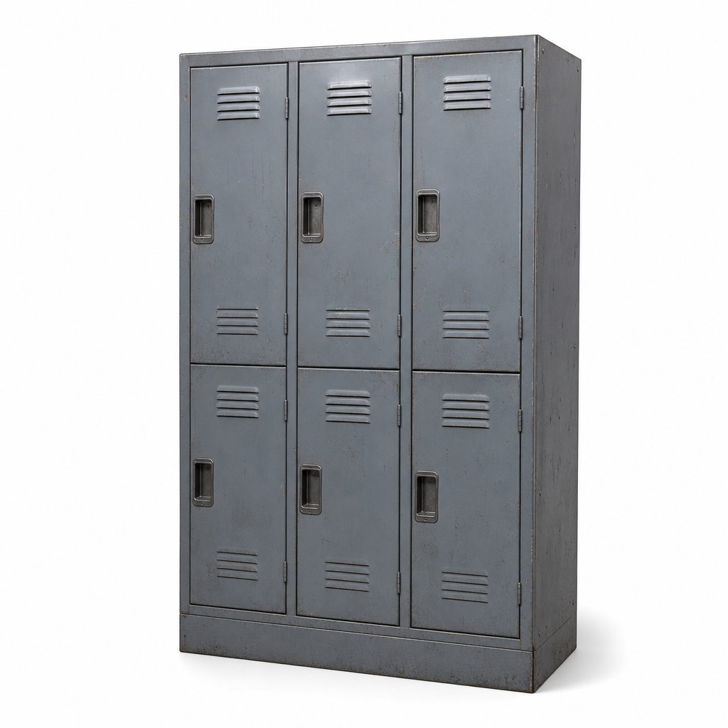 Used Three Column Steel Gym Locker with Six Doors