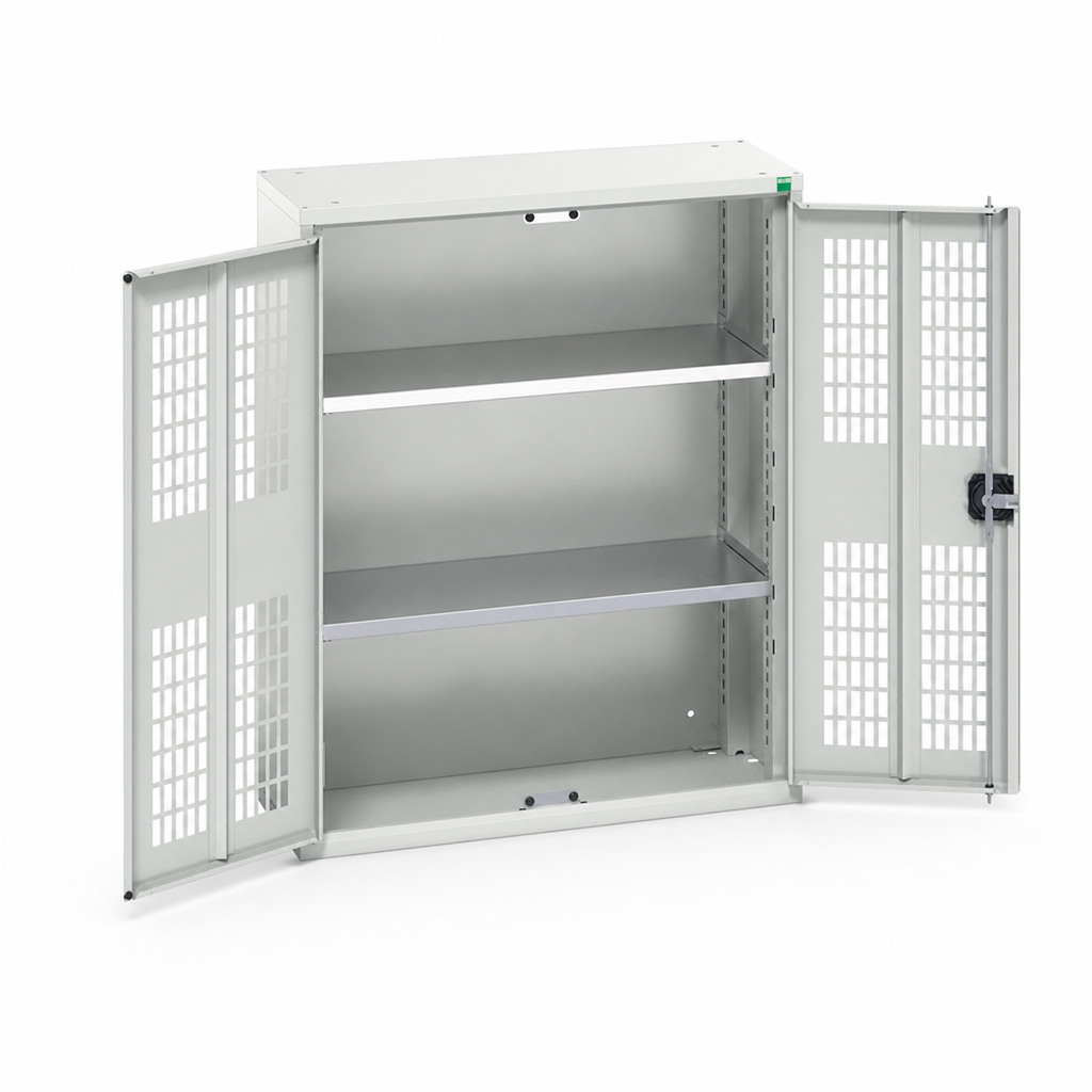 Ventilated Metal Storage Cupboard with 2 Shelves 800x350mm