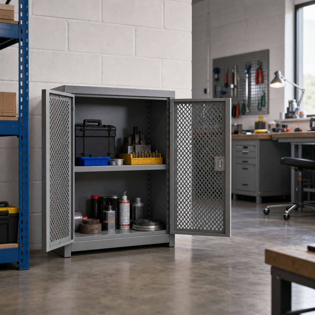 Ventilated Metal Storage Cupboard with 2 Shelves 800x550mm