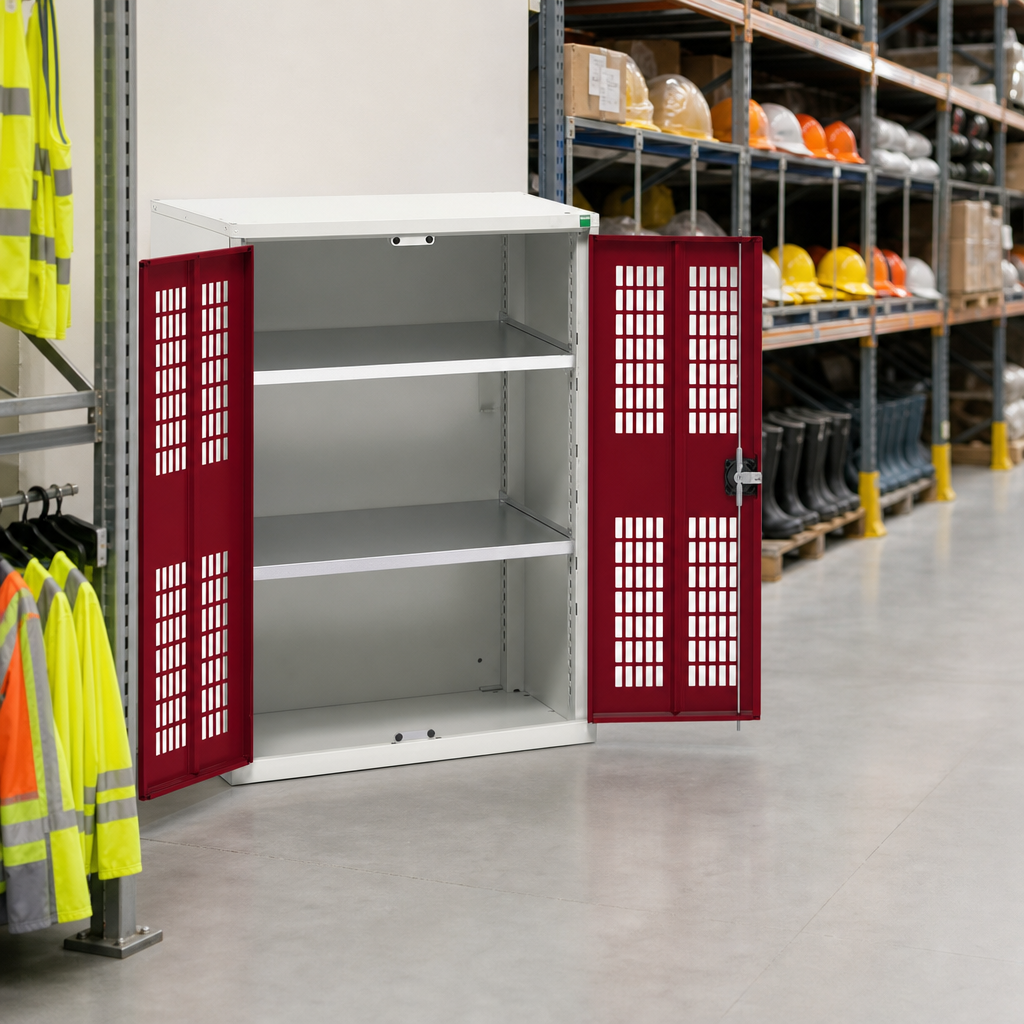 Ventilated Metal Storage Cupboard with 2 Shelves 800x550mm