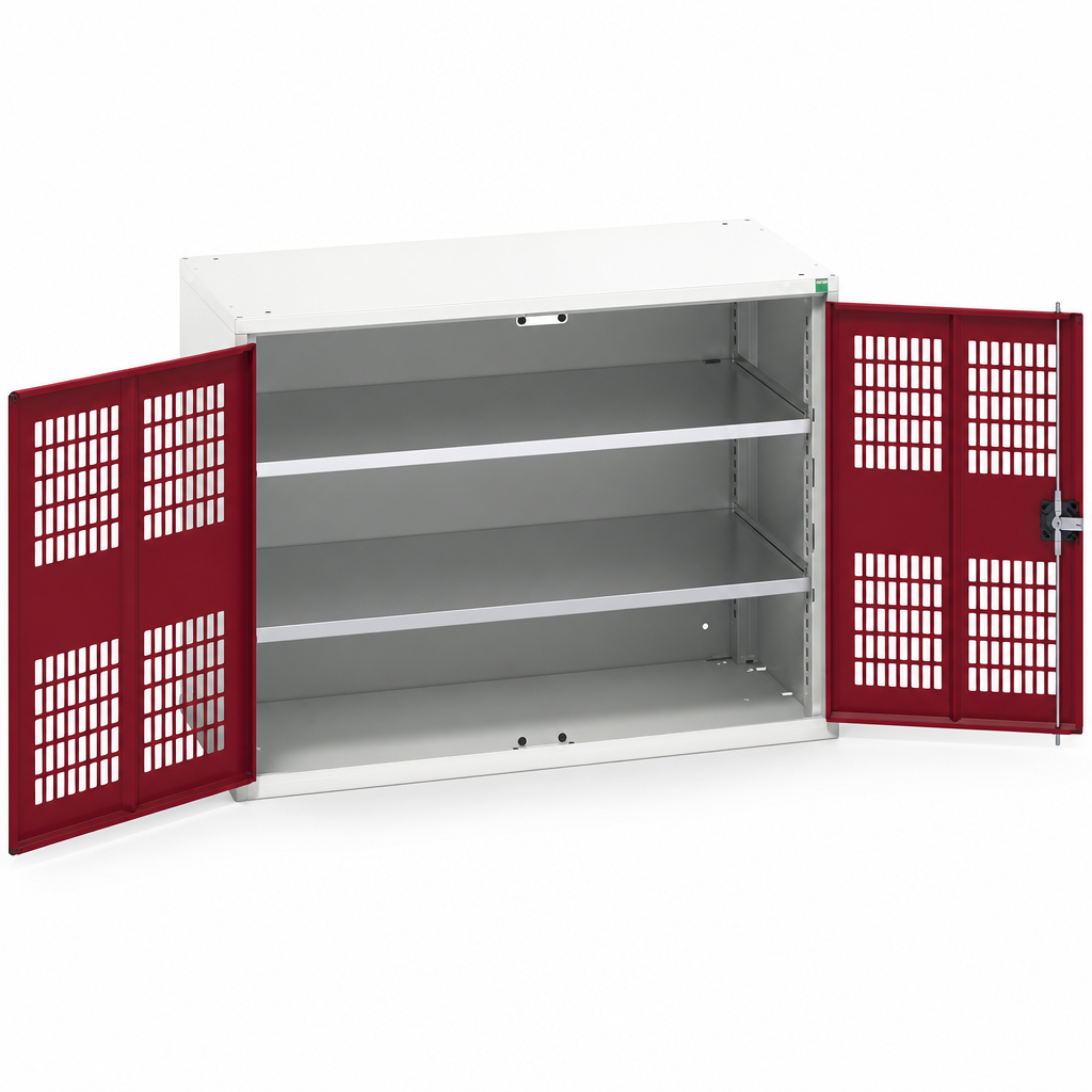Ventilated Metal Storage Cupboard with 2 Shelves