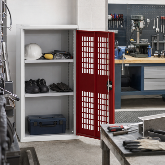 Ventilated Metal Storage Cupboard with 2 Shelves