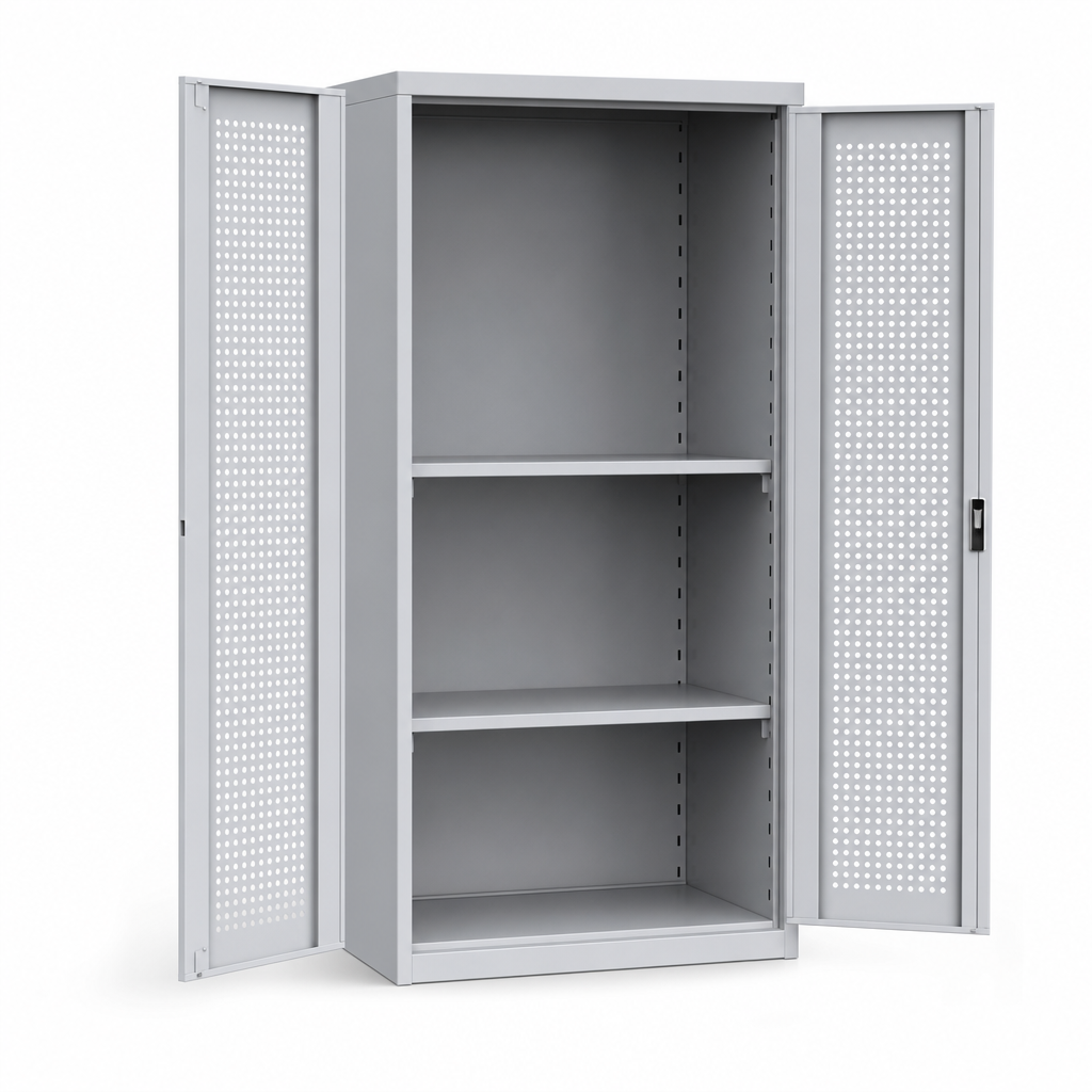 Ventilated Metal Storage Cupboard with 2 Shelves