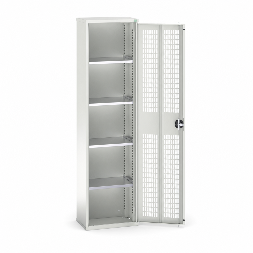 Ventilated Metal Storage Cupboard with 4 Adjustable Shelves
