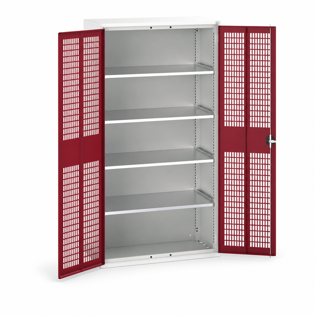 Ventilated Metal Storage Cupboard with 4 Shelves