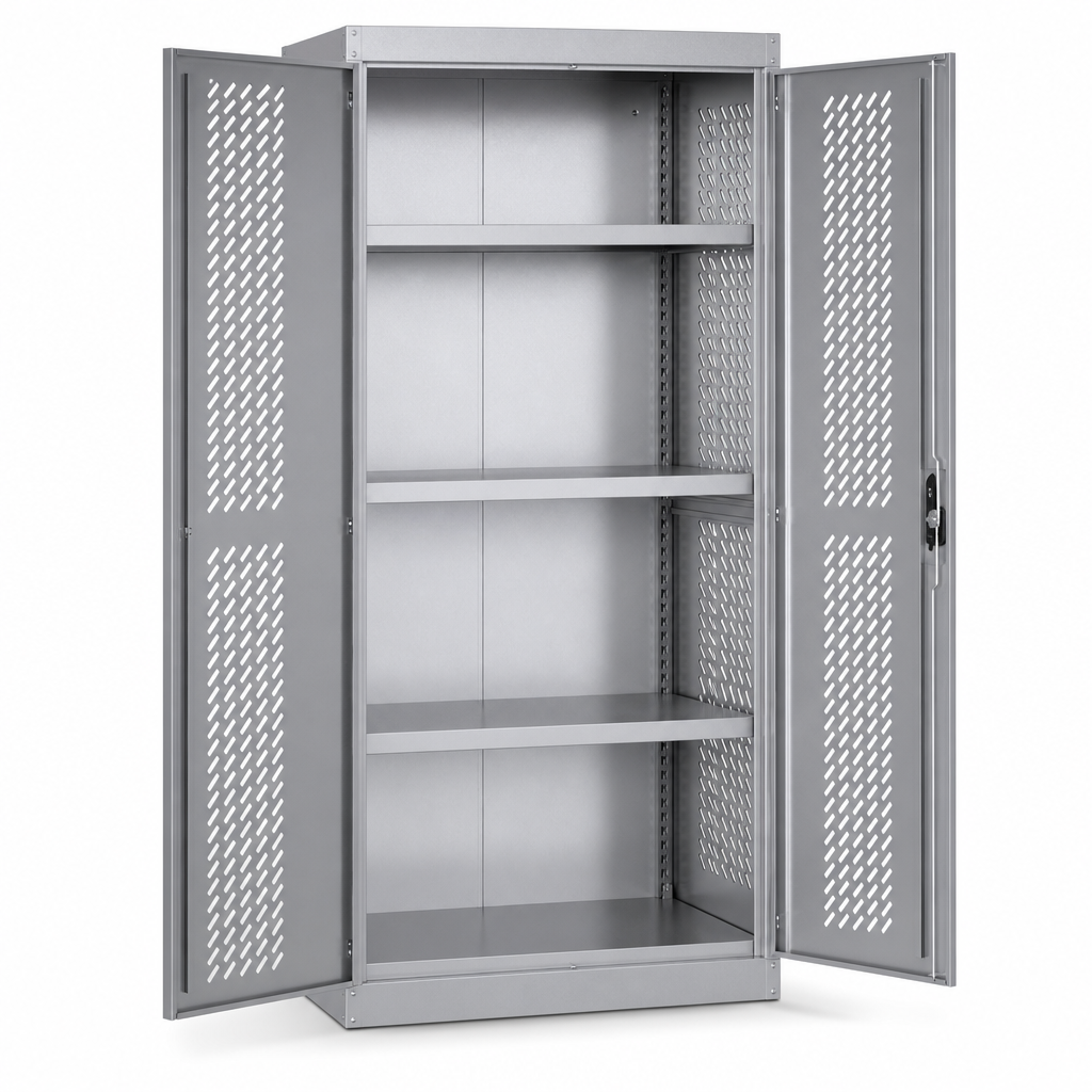 Ventilated Metal Storage Cupboard with Adjustable Shelves