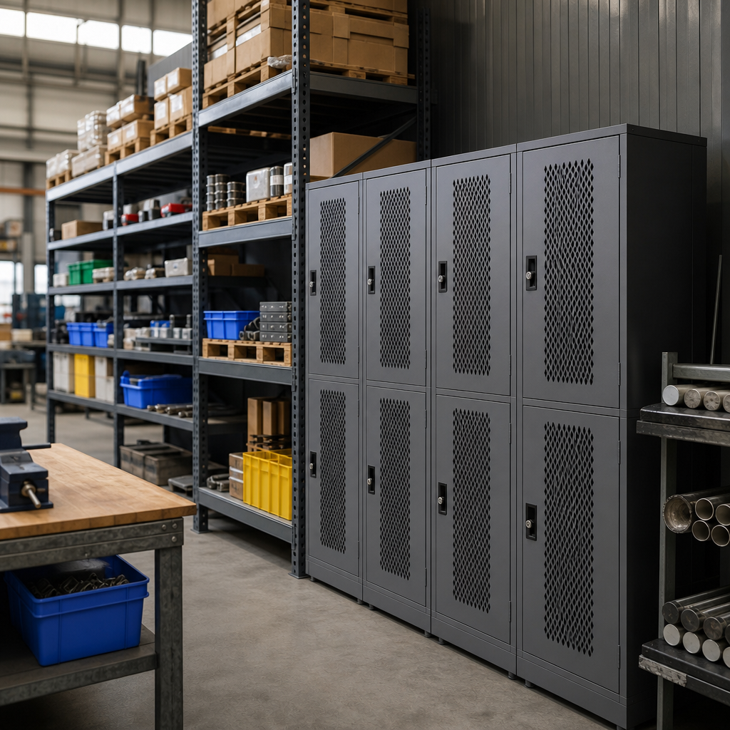 Ventilated Steel Storage Lockers with Anti-Bacterial Coating