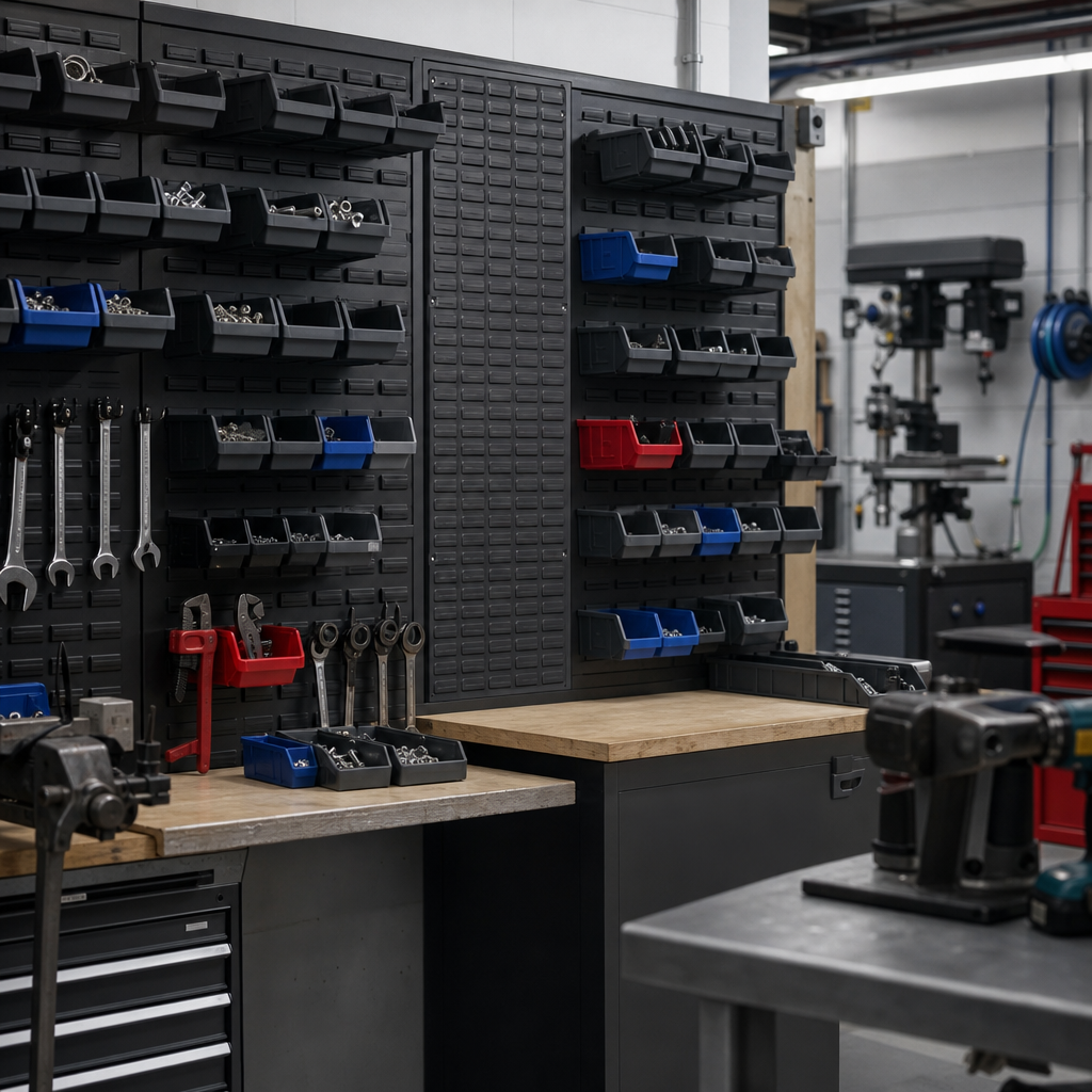 Vertical Louvre Panels for Small Parts Storage