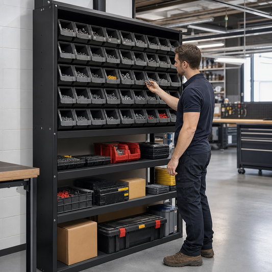 Vertical Louvre Panels for Small Parts Storage