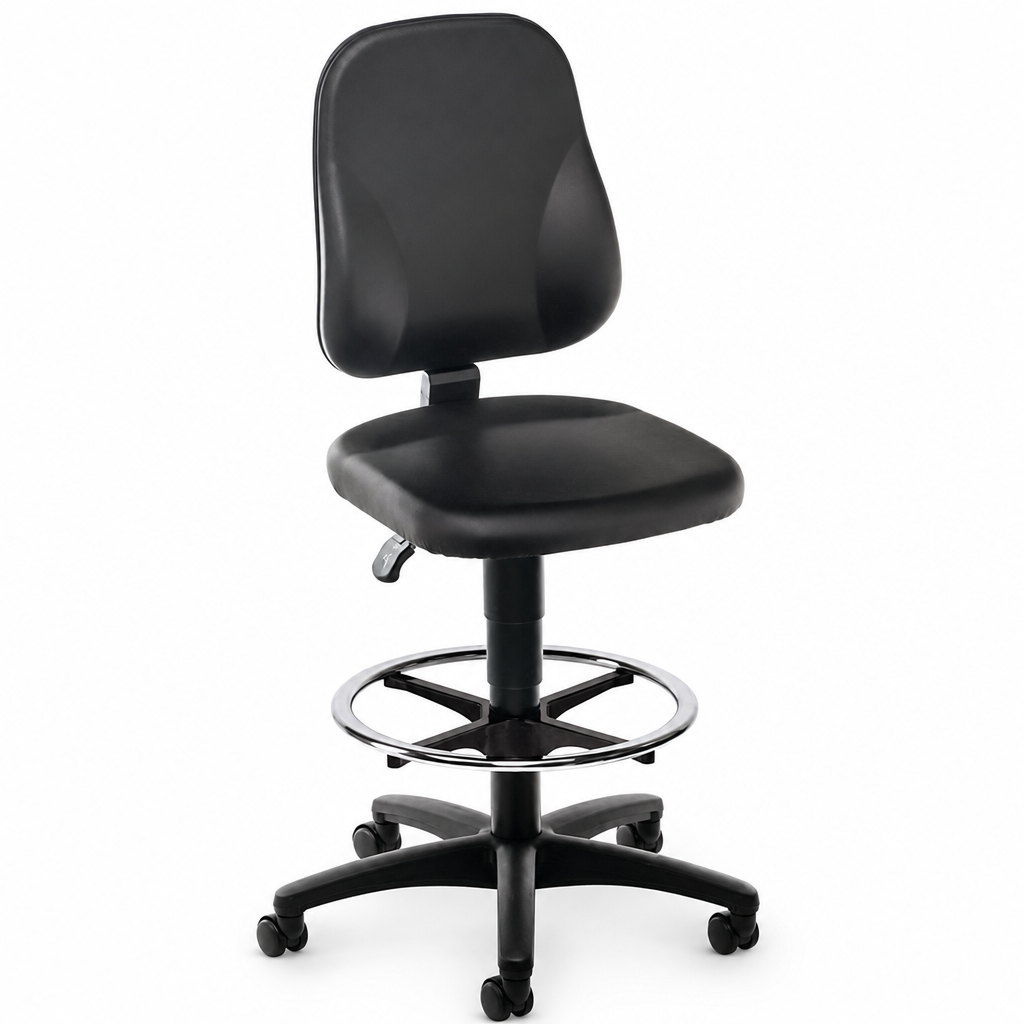 Vinyl Ergonomic Workshop Chair with Height Adjustment