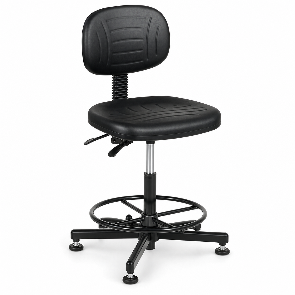 Vinyl Ergonomic Workshop Chair with Height Adjustment