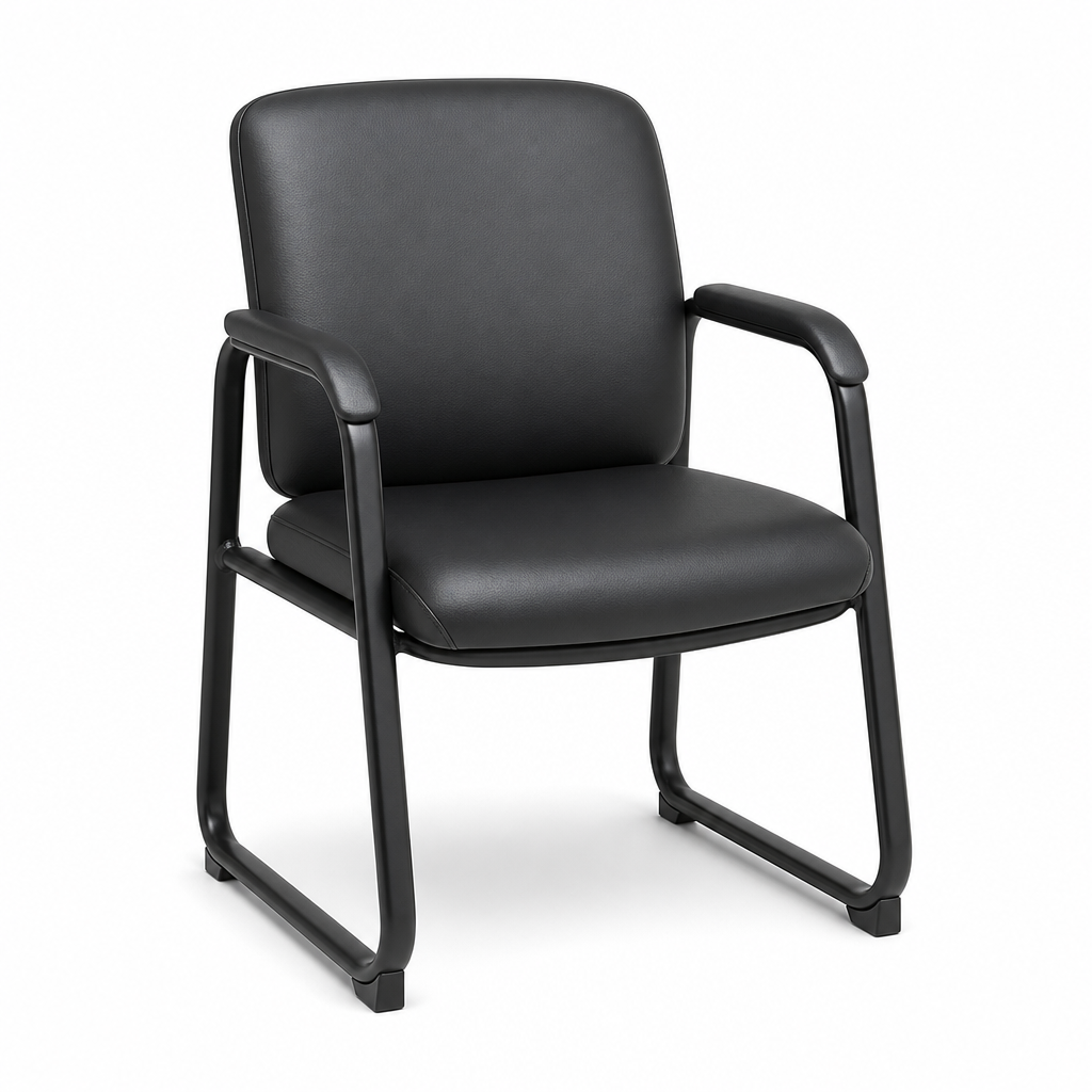 Vinyl Visitor Chair with Black Frame