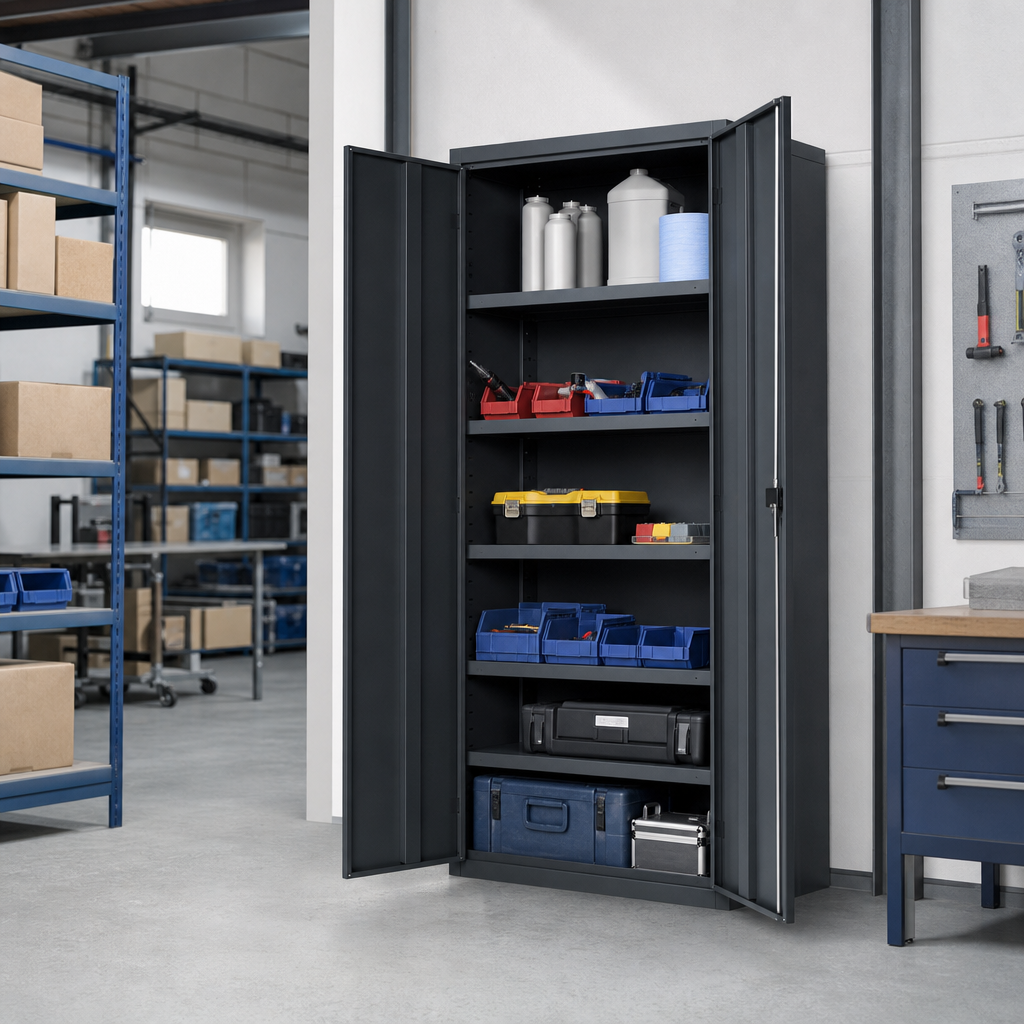 Vision Door Metal Storage Cupboard with Adjustable Shelves