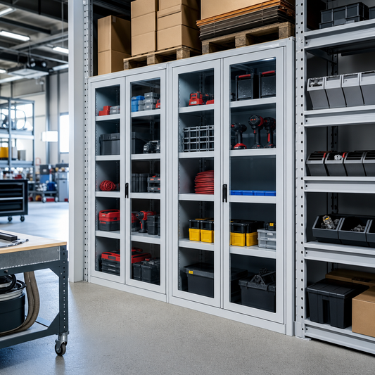 Vision Panel Steel Lockers with Clear Doors and Antibacterial Coating