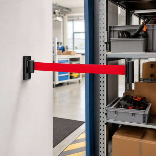 Wall and Magnetic Receiver Clips for Retractable Barriers