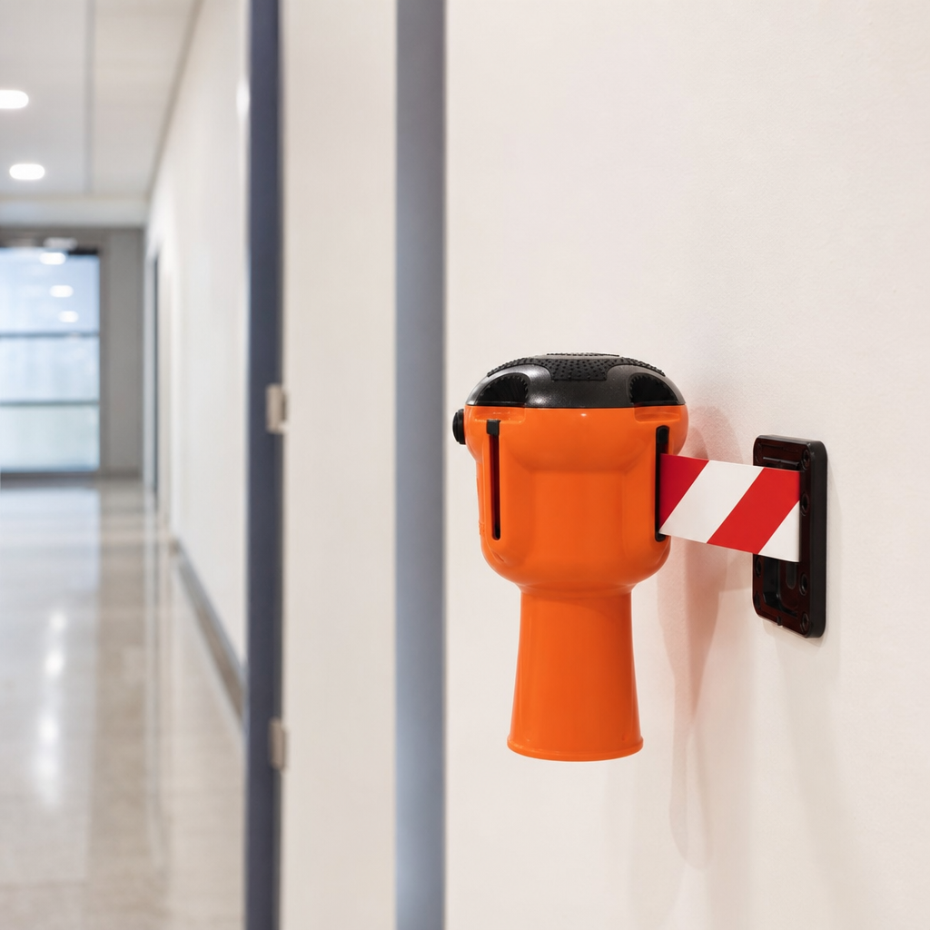 Wall and Magnetic Receiver Clips for Retractable Barriers
