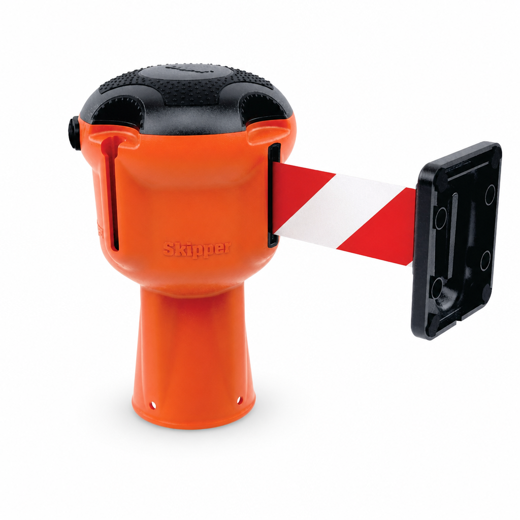 Wall and Magnetic Receiver Clips for Retractable Barriers