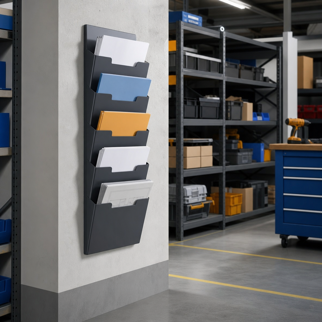 Wall Mounted A4 Display Unit with Assorted Pockets