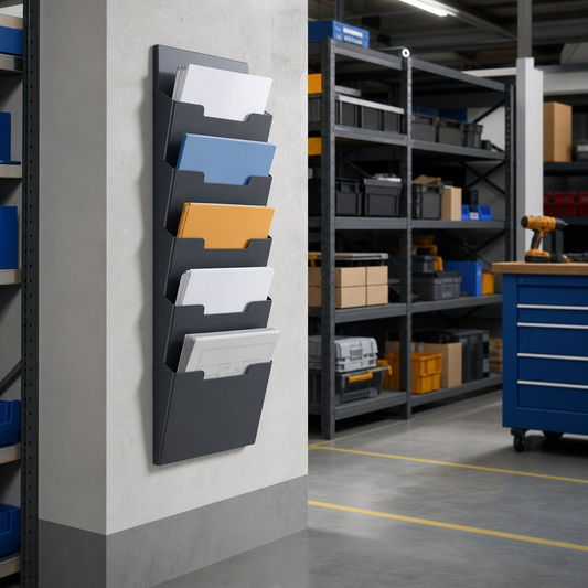 Wall Mounted A4 Display Unit with Assorted Pockets