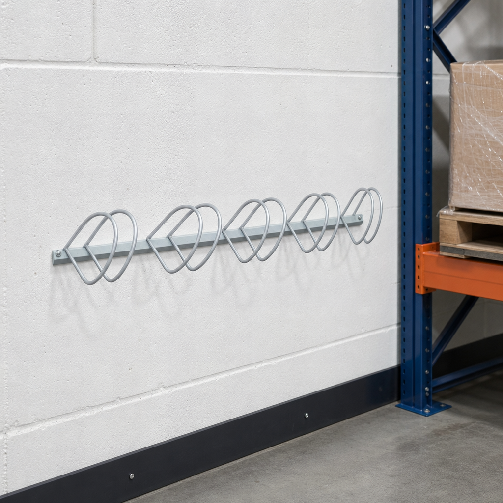 Wall-Mounted Bike Stand with 5 Parking Spaces