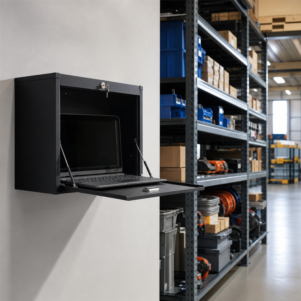 Wall Mounted Computer Laptop Cupboard 410x500mm
