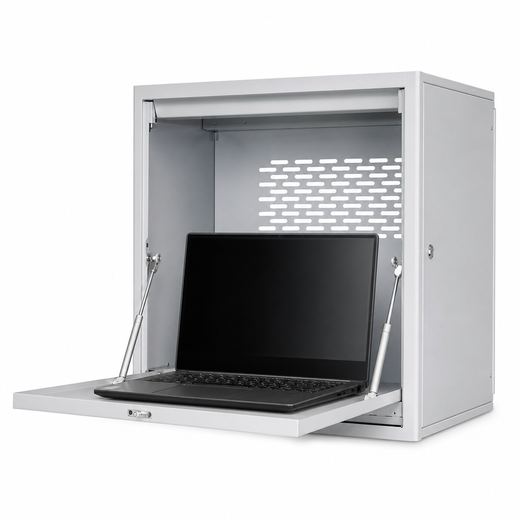 Wall Mounted Computer Laptop Cupboard 410x500mm