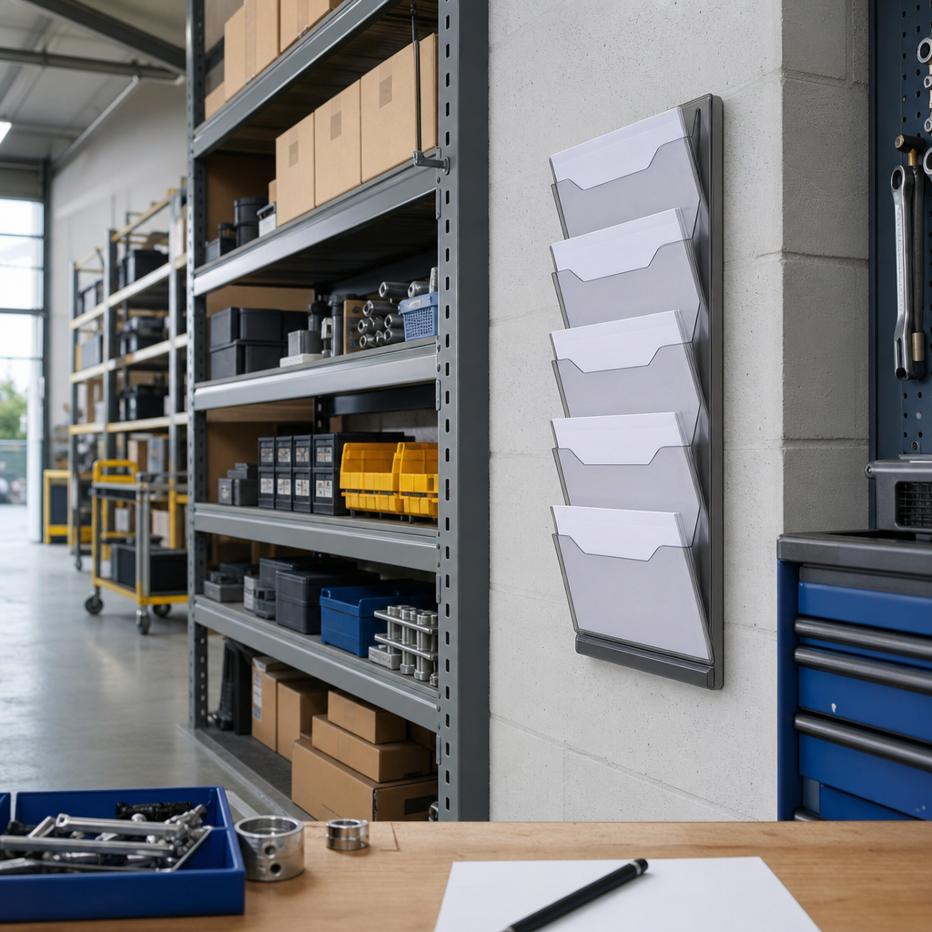 Wall-Mounted Display Unit with 5 A4 Pockets