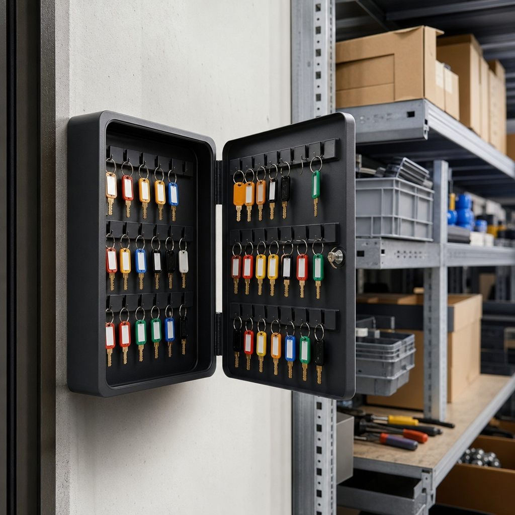 Wall Mounted Lockable Key Box with 20–70 Hooks