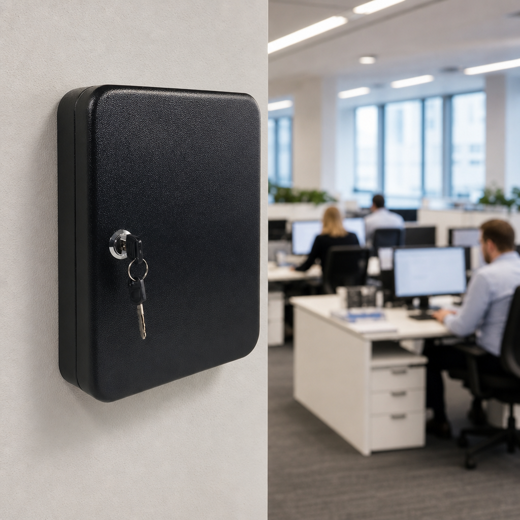 Wall Mounted Lockable Key Box with 20–70 Hooks