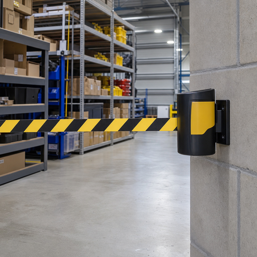 Wall Mounted Magnetic Safety Barrier Tape Unit 12m