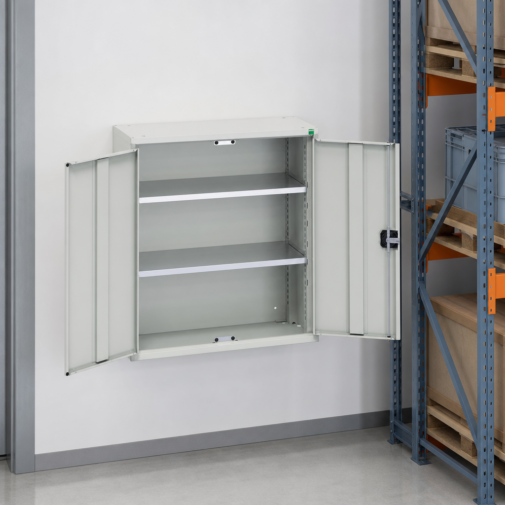 Wall Mounted Metal Cabinet with 2 Shelves 1000 x 800mm