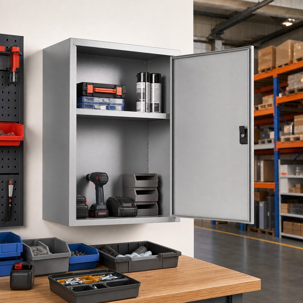 Wall Mounted Metal Cabinet with Single Shelf 600 x 1050mm