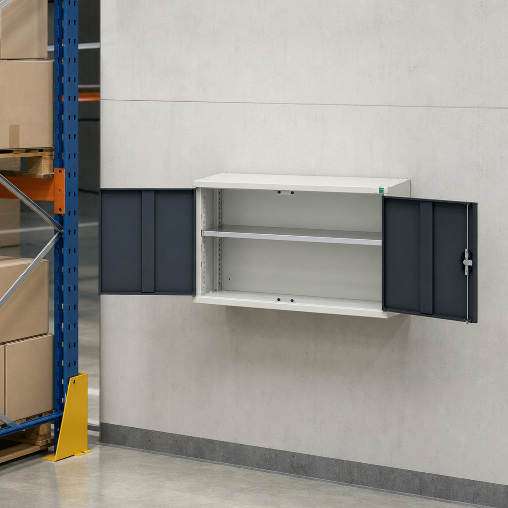 Wall Mounted Metal Cabinet with Single Shelf 600 x 1050mm