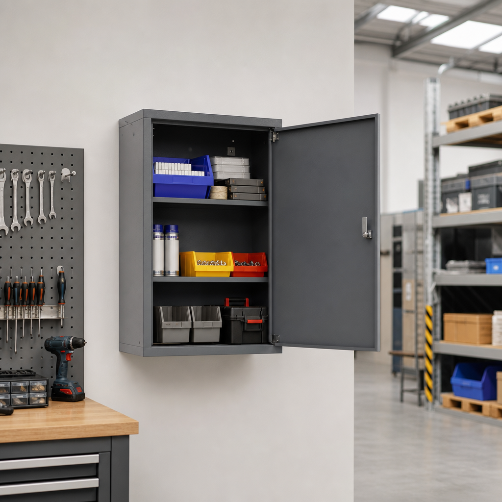 Wall Mounted Metal Storage Cabinet with Shelves 600x800mm