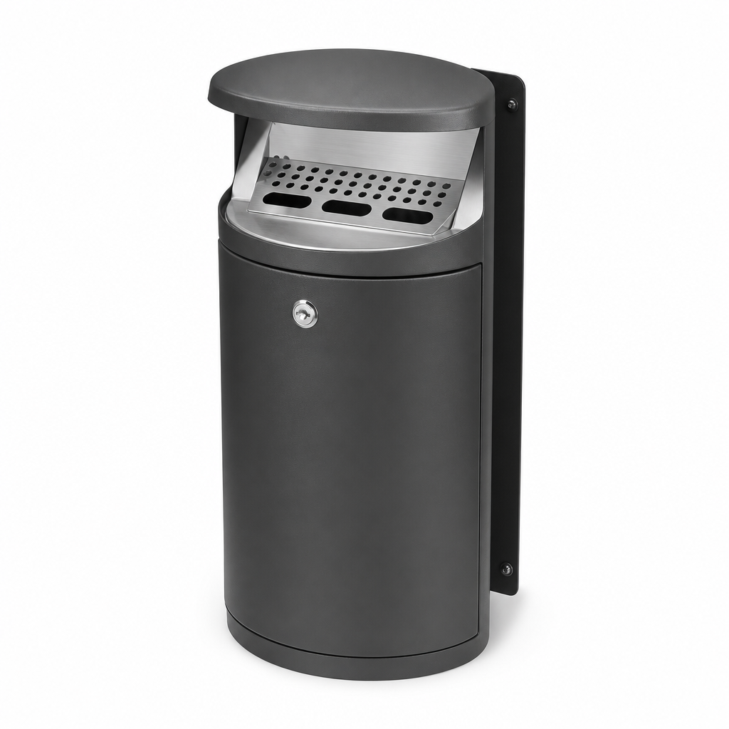 Wall Mounted Outdoor Cigarette Ashtray Bin 3L
