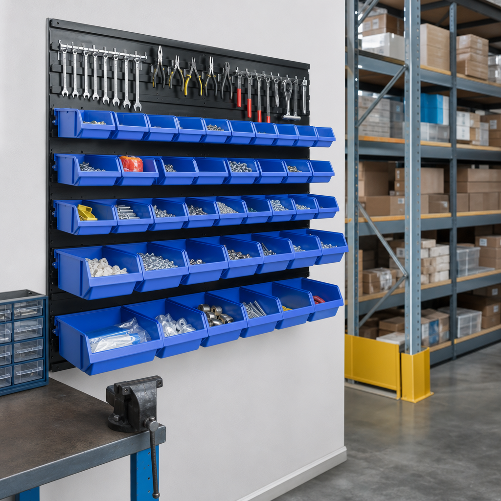 Wall Mounted Panel with Picking Bins