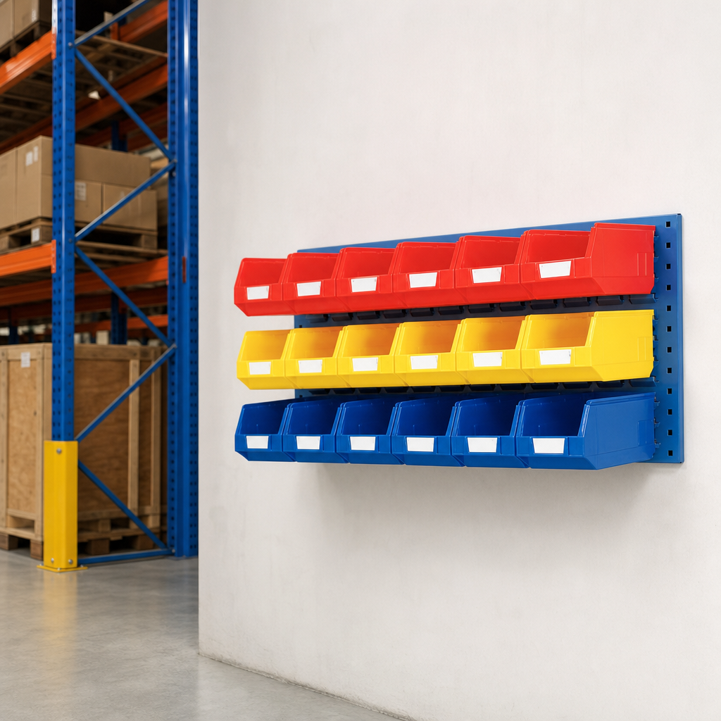 Wall Mounted Panel with Picking Bins