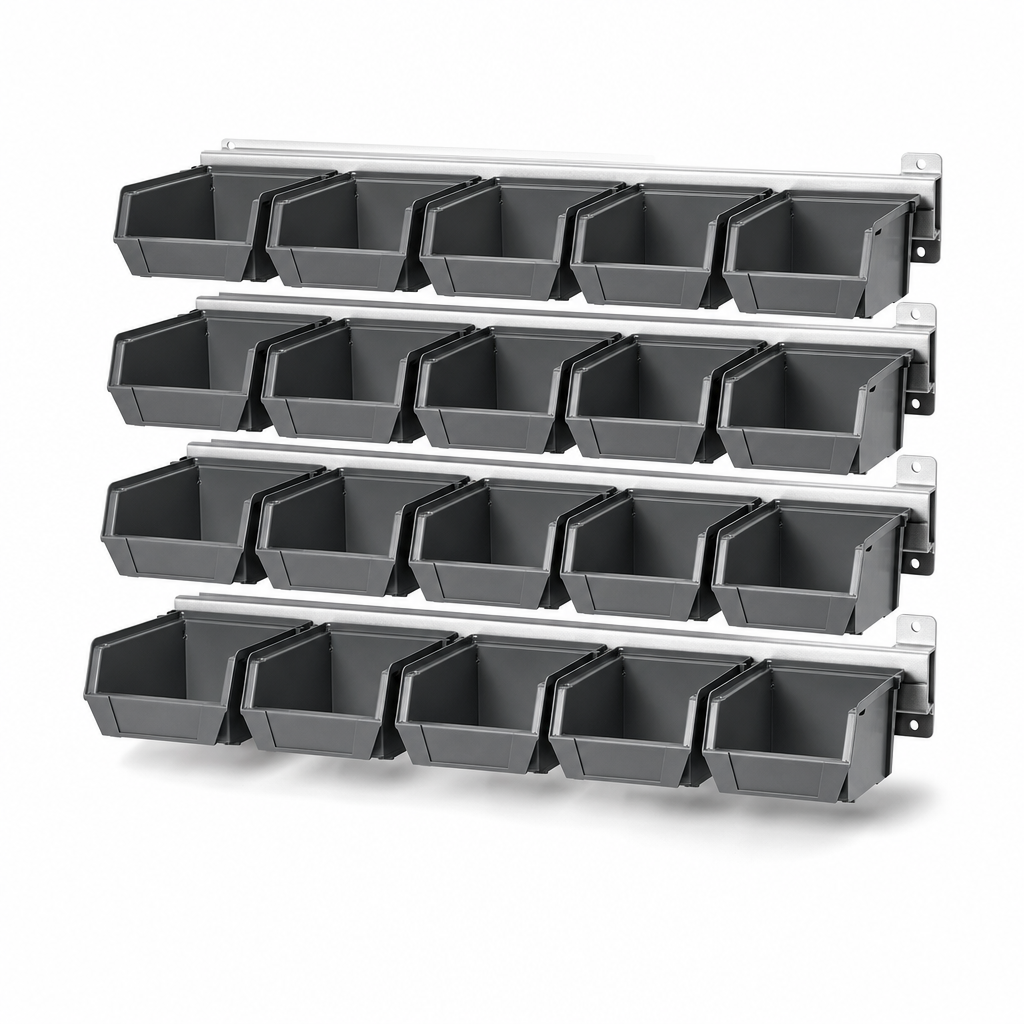 Wall Mounted Rail Bin Sets for Small Parts