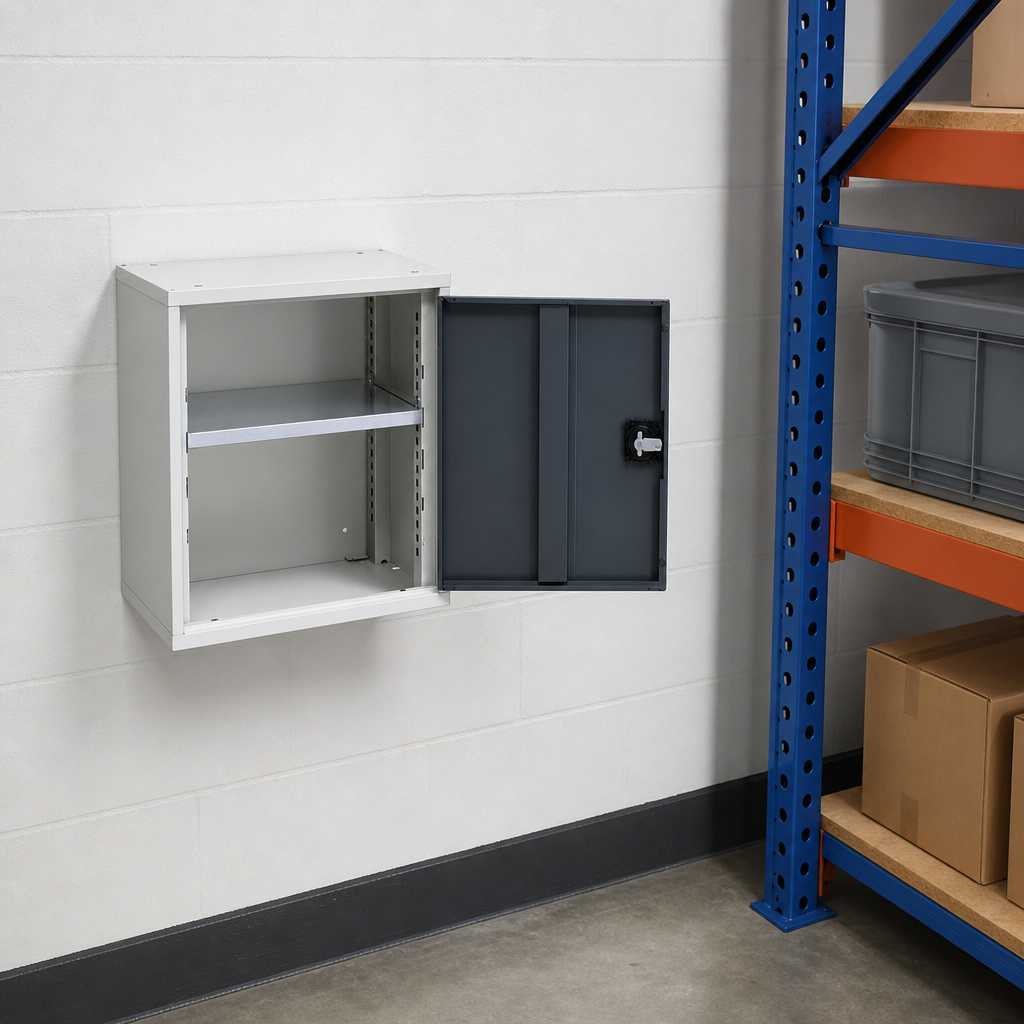 Wall Mounted Steel Cabinet with Shelf 600x525mm