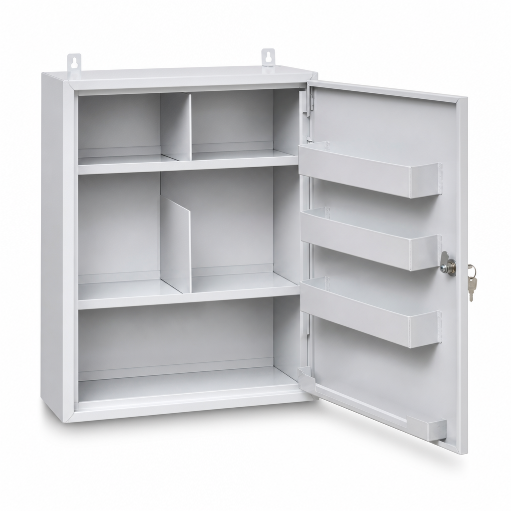 Wall Mounted Steel Medicine Cabinets with Compartments