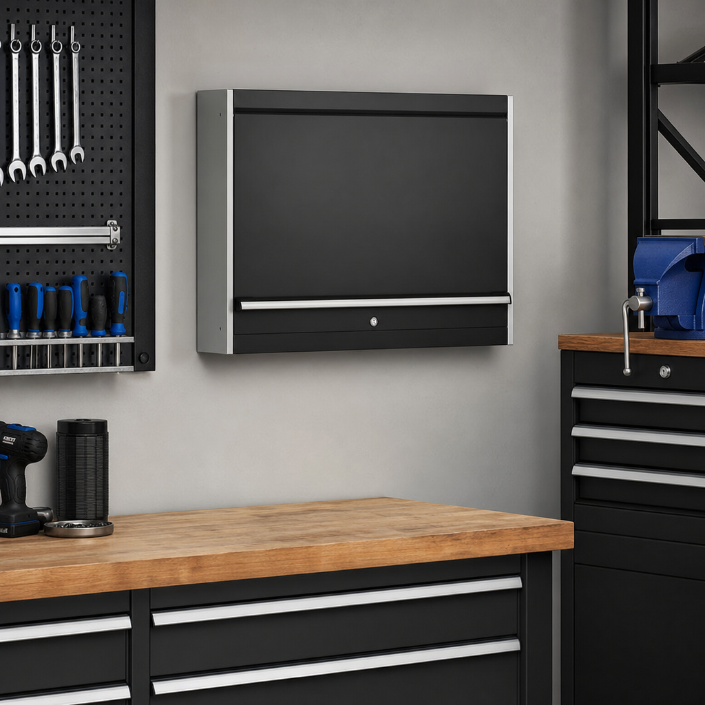 Wall Mounted Tool Cupboard with Louvre or Perforated Back Panel