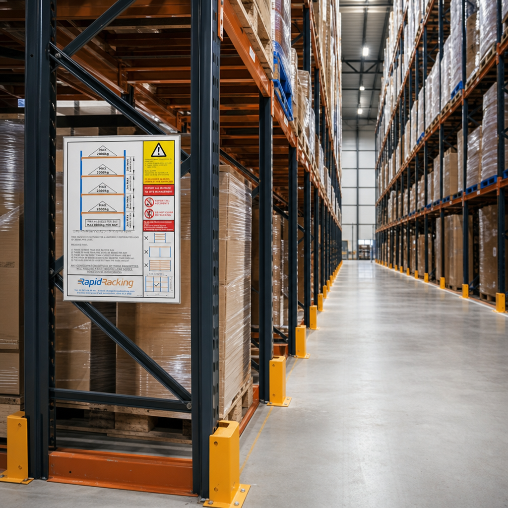 Warehouse Racking Load Capacity Notice Signs