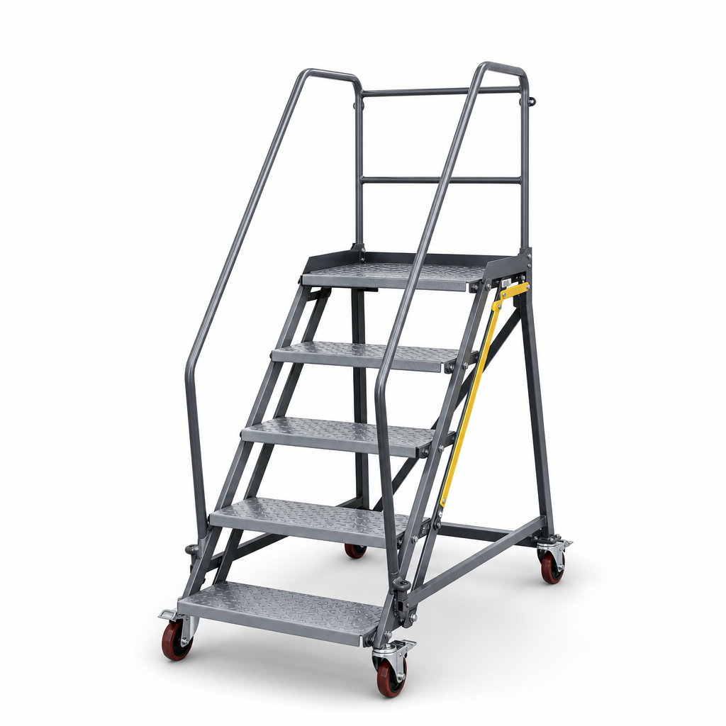 Warehouse Safety Steps with Locking Mechanism