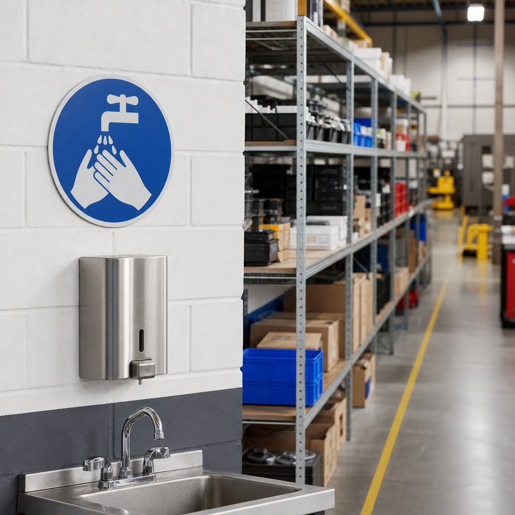 Wash Hands Safety Sign in Aluminium, PVC or Vinyl