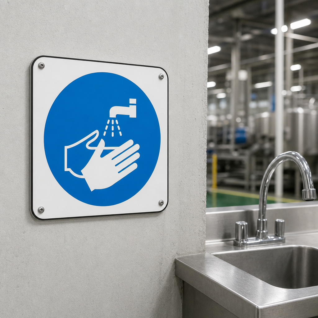 Wash Hands Safety Sign in Aluminium, PVC or Vinyl