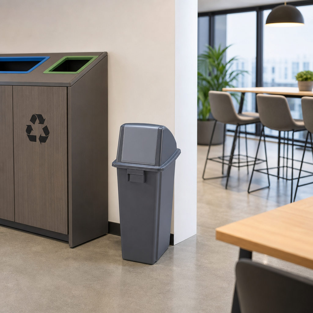 Waste Sorting Bins With Coloured Lids 60L–80L