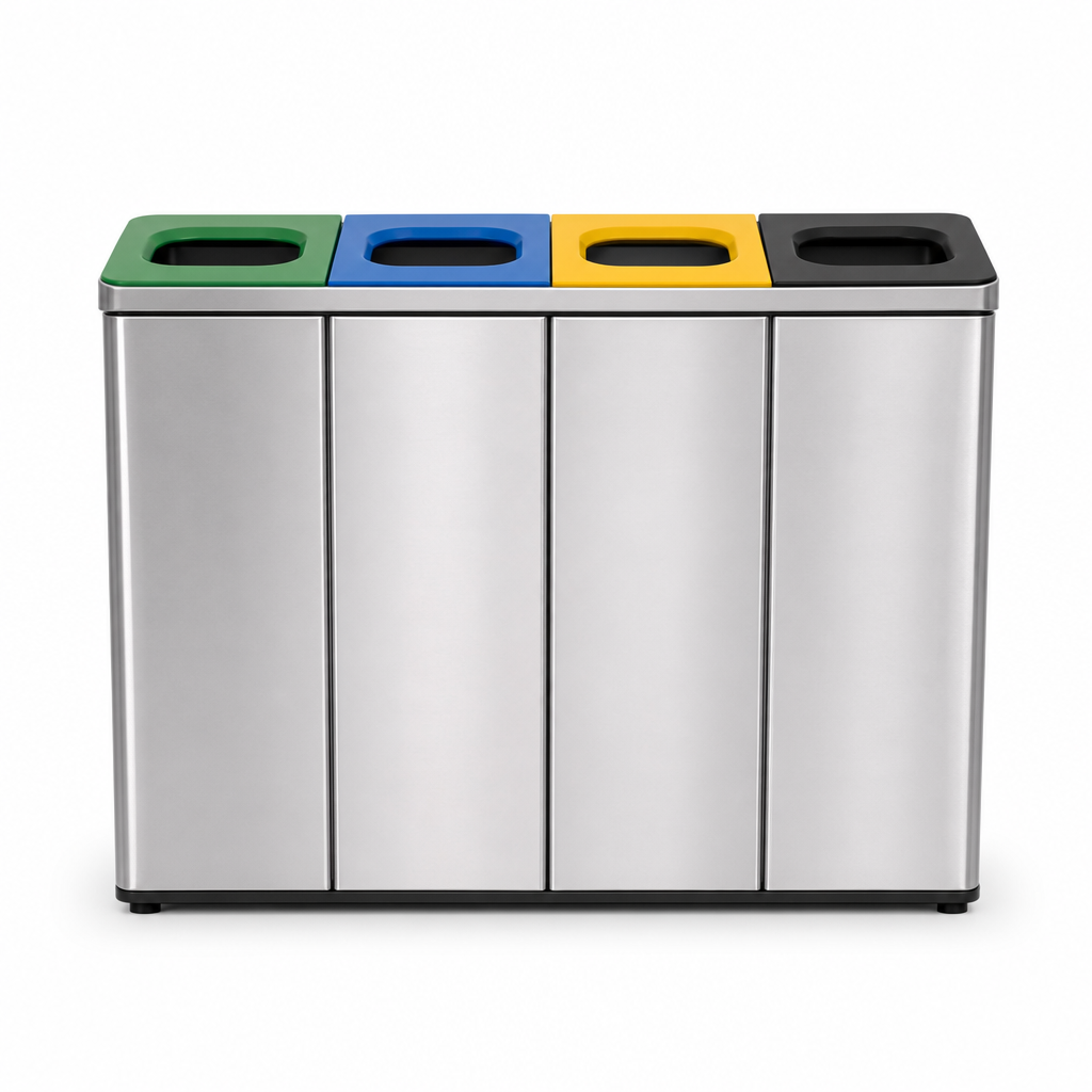 Waste Sorting Bins With Coloured Lids 60L–80L